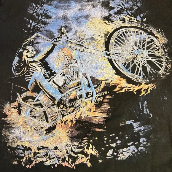 ❄️ Vintage  Skeleton Riding  Motorbike  ❄️ - Picture 2 of 2